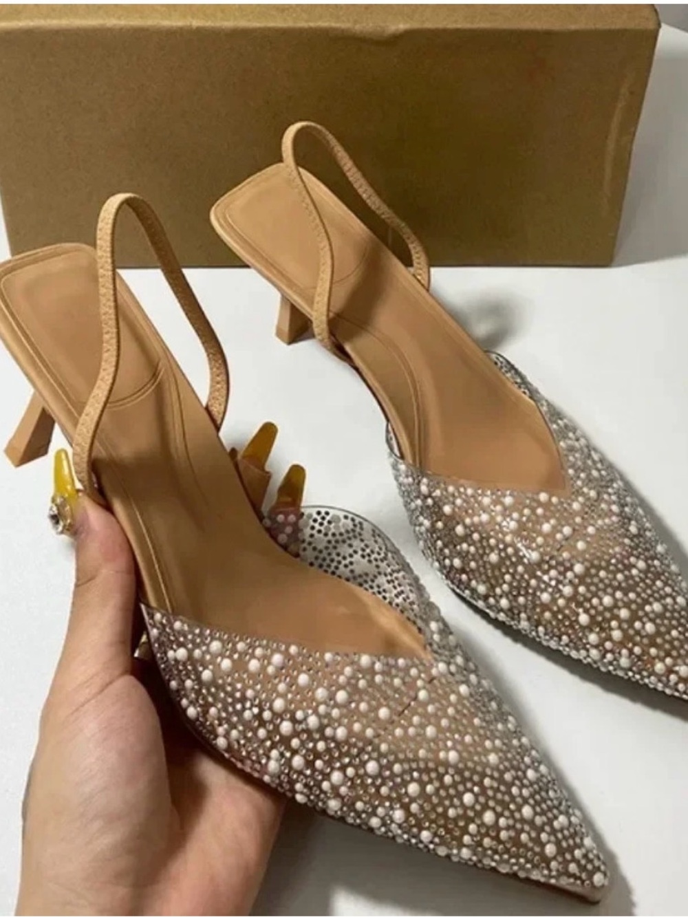 ZARA PEARL SLINGBACK
HEELS